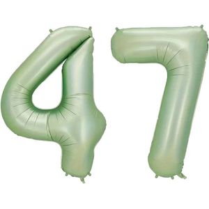 Cijfer Ballonnen Ballon Cijfer 47 Verjaardag Versiering Feest Helium Ballonnen Cijferballon Folieballon Groen Xl Formaat