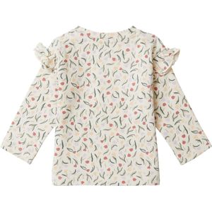 Noppies Girls Tee Camden long sleeve allover print Meisjes T-shirt - Whitecap Gray - Maat 74