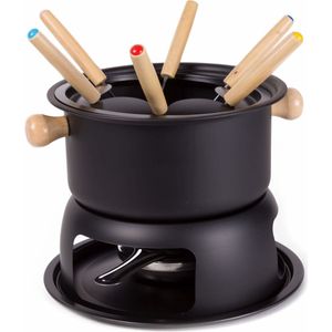 Benson Fondue Set - 18 x 9 cm - 6 Personen - Zwart