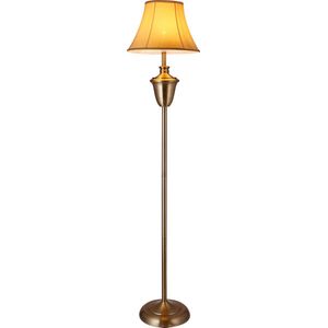 Staande lamp Madrid koper 157 cm E27 beige bruin en wit