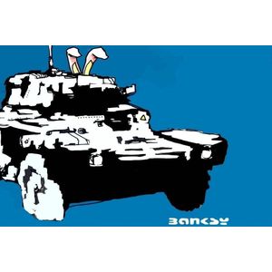 BANKSY Bunny Tank Canvas Print