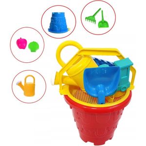 XL Strandset in Grote Emmer 30 CM met Zeef 2 Zandvormen, Hark, Schep, Gieter - Zandset Speelgoed voor Zand & Strand