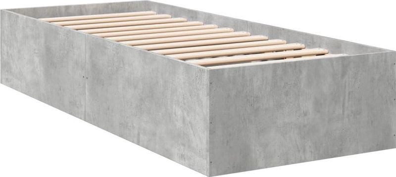 vidaXL - Bedframe - bewerkt - hout - betongrijsx190 - cm