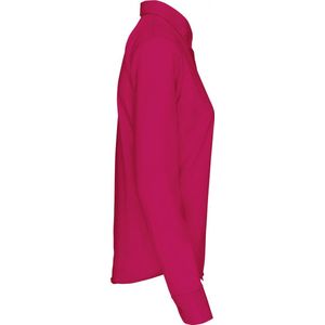 Blouse Dames XXL Kariban Lange mouw Fuchsia 65% Polyester, 35% Katoen