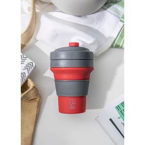 Colourworks Silicone Collapsible Travel Mug 350ml. - Red