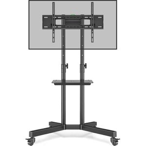 Oprolbare TV-standaard met wielen, in hoogte verstelbaar voor 32-80 inch televisies