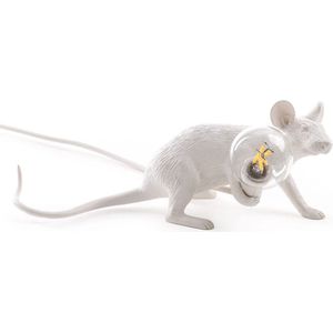 Mouse tafellamp Seletti liggend wit