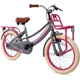 Supersuper Lola - Kinderfiets - Meisjesfiets - 18 inch - Grijs/Roze