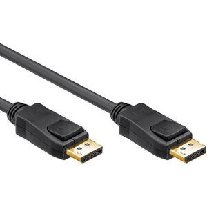 DisplayPort Kabel - 1.2 - 4K@60Hz – Male naar male - 21.6 Gbps - Verguld - Zwart - 10 meter - Allteq