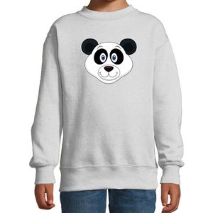 Cartoon panda trui grijs voor jongens en meisjes - Kinderkleding / dieren sweaters kinderen 170/176