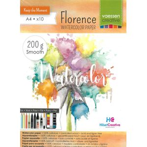 Florence • Aquarelpapier smooth Ivoor 200g A4 (10 vel)