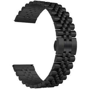 SmartphoneClip® Horlogeband - Metaal Schakel Luxe - 20mm Zwart - Horlogebandjes