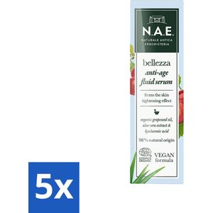 N.A.E. Belezza Anti-Age Serum - Vegan & Biologisch - Verstevigend & Beschermend - 30ml - Bulkverpakking - 5 stuks