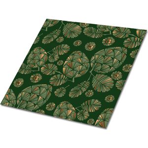 Tulup PVC Tegels - Abstracte Bladeren Vinyl Tegels - 30 cm x 30 cm - Groente Vloer Tegels PVC - 9 stuks - Vinyl Vloer Tegels - Kinderen Plaktegels - Zelfklevende PVC Tegels - Plaktegels keuken en Badkamer