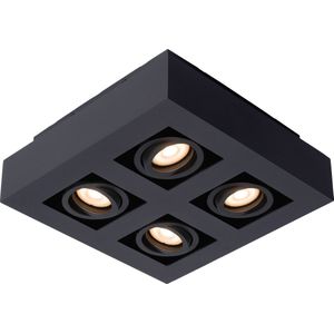 Lucide XIRAX - Plafondspot - LED Dim to warm - GU10 - 4x5W 2200K/3000K - Zwart
