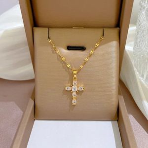 Donley - Gouden ketting voor vrouwen - Gouden ketting - Ketting Kruis goud - rozenkrans goud 50cm - gouden vrouwenketting - zirkoon ketting kruis - ketting dames - ketting vrouw goud - gouden ketting 50cm - Caduceus Asclepius -