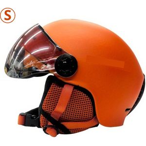 Nivard Skihelm - Met Vizier - Ski Gadgets - Dames - Heren - Wintersport - Ski - Oranje - Maat S