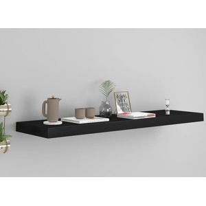 The Living Store Wandplank Zwart Honingraat MDF Metaal 90x23.5x3.8 cm