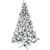 Kerstboom Victoria Sneeuw + Led Verlichting 210Cm