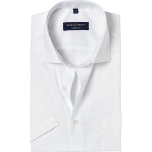 CASA MODA modern fit overhemd - korte mouw - wit - Strijkvriendelijk - Boordmaat: 45
