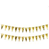 2x Metallic gouden vlaggenlijnen 2 meter - Oud & Nieuw decoratie - Oudjaarsavond versiering