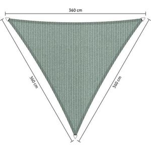 Shadow Comfort® Gelijkzijdige driehoek schaduwdoek - UV Bestendig - Zonnedoek - 360 x 360 x 360 CM - Moonstone Green