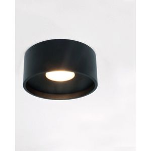 Plafondlamp Oran Zwart - Ø12cm - LED 10W 2700K 720lm - IP54 - Dimbaar > spots verlichting buiten led zwart | opbouwspot led zwart | plafondlamp badkamer zwart | plafonniere led zwart | led lamp zwart | sfeer lamp zwart | design lamp zwart