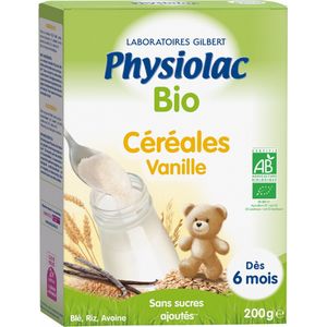 Physiolac Biologische Vanille Granen Vanaf 6 Maanden 200 g