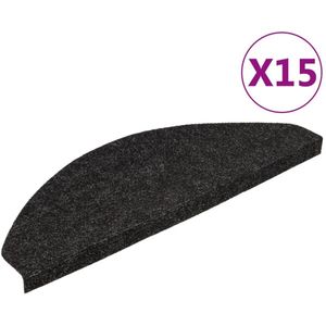 vidaXL Trapmatten - 15 stuks - Antraciet - Zelfklevend Trapmatten - Anti Slip - Traptredematten - Vloerbescherming - Antislipproduct