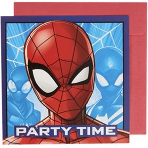 Spiderman Uitnodiging Kaartjes - Kinderfeestje - Uitnodiging - Kinderen - Spelen - Cadeau - Met Envelop - 8 Stuks - Spiderman - Disney - Marvel