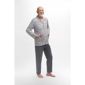 Martel- Antoni- pyjama- grijs- geruit patroon 100% katoen - gemaakt in Europa XXL