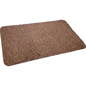 Droogloopmat met aquastop - Ronde hoek - 90 x 66 cm - Bruin/Beige - Deurmat