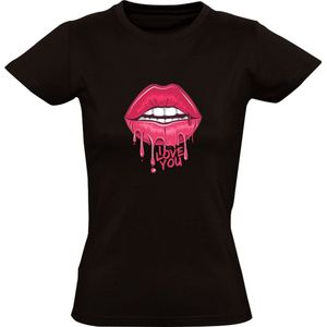 I Love You Kiss Dames t-shirt | Liefde | Relatie | Partner | Vrijgezellenfeest | Bruiloft | Huwelijk | Ten Huwelijk Vragen | Verliefd | Shirt