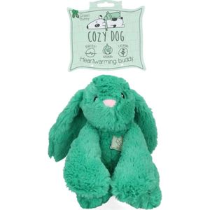 Cozy Dog Bunny Hondenknuffel – 30 x 20 x 10 cm - Hondenspeelgoed met hartslag – Knuffel hond – vermindert verlatingsangst – speciaal voor puppy's – groen