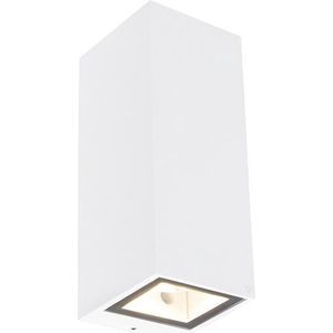 QAZQA Baleno - Moderne Wandlamp Up Down Voor Buiten - 2 Lichts - D 92 Mm - Wit - Buitenverlichting