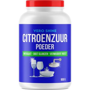 Vero Shine Citroenzuur (800g), Citroenzuur Poeder, Ontkalkt Glanst Op en Ontroest, Natuurlijk Citric Acid zonder chemicaliën
