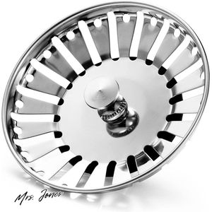 Mrs. Jones keuken afvoerstop roestvrij staal filter haarvanger - gootsteenfilter 84mm diameter 84-853mm .