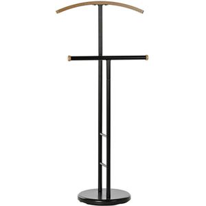 Items Kledingrek Dressboy - Colbert/jas/broek hanger - staand - metaal/hout - zwart - 46 x 28 x 105 cm - kledinghangers