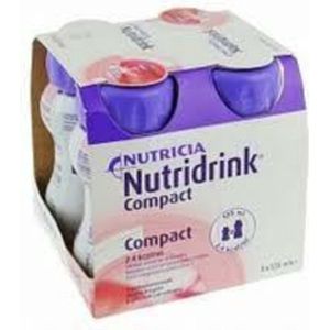Nutridrink Compact Proteïne Aardbei Shake - 4 x 125 ml - Drinkmaaltijd