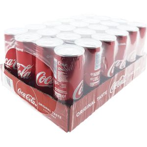 Coca-Cola Regular, Frisdrank, 0,25 l, Blik (pak 24 x 25 centiliter)