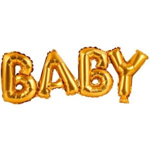 Geboorte Party Ballon - BABY - Goud - Folieballon - Baby Shower - 1 Stuk - 21 cm