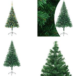 vidaXL Kunstkerstboom met LED's en kerstballen 380 takken 150 cm - Kunstkerstboom - Kunstkerstbomen - Kerstboom - Kerstdecoratie