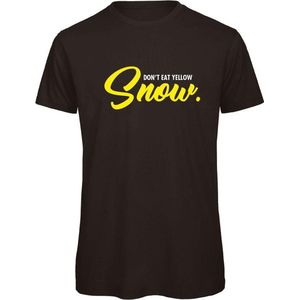 T-shirt zwart M - Don’t eat yellow snow - soBAD. | Foute apres ski outfit | kleding | verkleedkleren | wintersport t-shirt | wintersport dames en heren