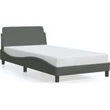 vidaXL - Bedframe - zonder - matras - 100x200 - cm - stof - donkergrijs