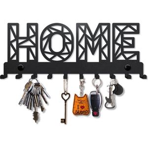 Sleutelhouder Modern, Home Sweet Home Sleutelhaak, Sleutelhouder Muur, Sleutelhanger met 10 Haken, Sleutelhouder Muur, Wanddecoratie Hal, Metalen Decoratie