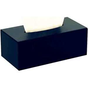 Bastix - zakdoekjes Doos Tissue-Box, cosmetische doekdoos wit. AxLxD 9x25x13cm, rechthoekig (zwart)