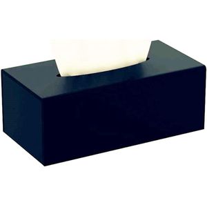 zakdoekjes Doos Tissue-Box, cosmetische doekdoos wit. AxLxD 9x25x13cm, rechthoekig (zwart)