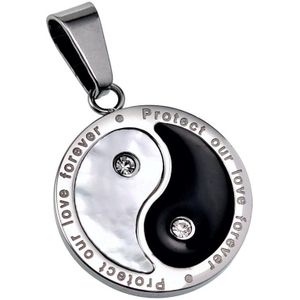 Yin Yang Hanger Unisex - RVS - Spirituele Talisman - Medallion - Ronde Hanger