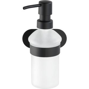 WENKO Turbo-Loc® Zeepdispenser 200ml Orea RVS zwart mat - Bevestigen zonder boren - Zeeppompje