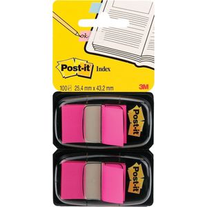 Indextabs 3m post-it 680 25.4x43.2mm duopack roze | Blister a 100 vel